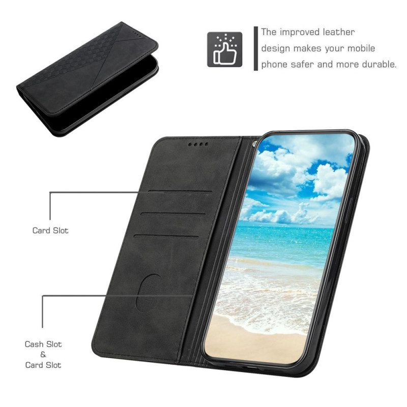 Schutzhülle Für Moto E40 / E30 / E20 Flip Case Geo-ledereffekt