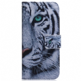 Lederhüllen Xiaomi 14t Weißer Tiger