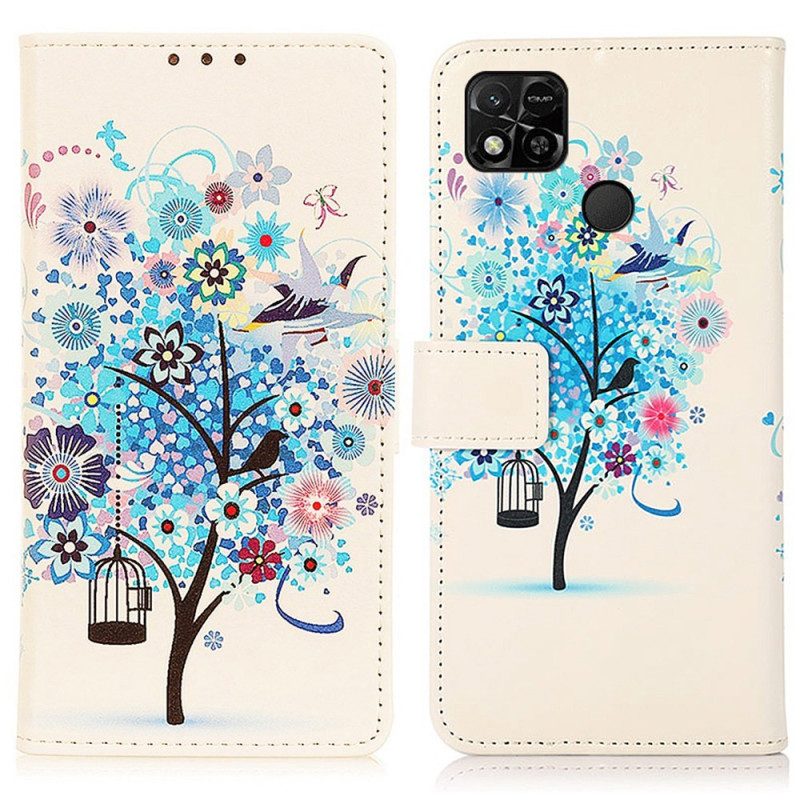 Flip Case Für Xiaomi Redmi 10A Blühender Baum