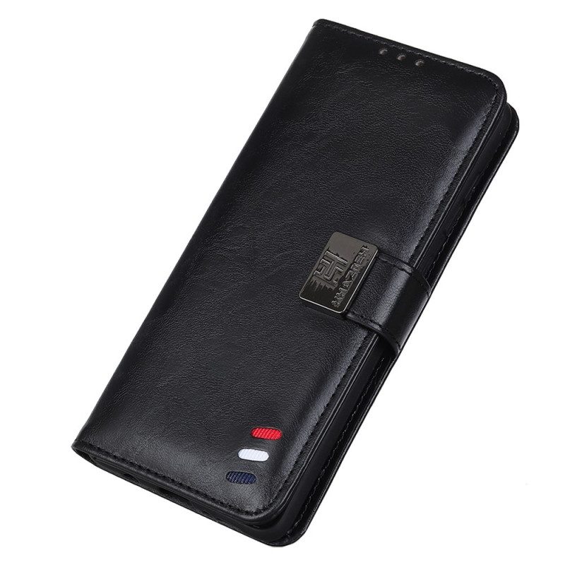 Flip Case Für Xiaomi Redmi 10A Dreifarbiger Ledereffekt