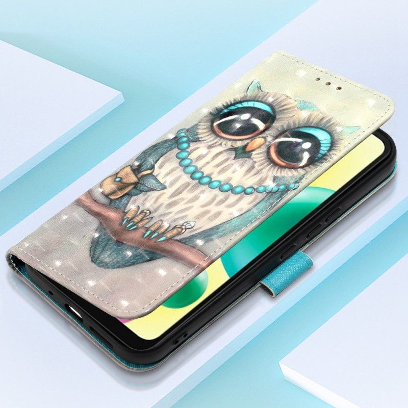 Flip Case Für Xiaomi Redmi 10A Mit Kordel Miss Owl Mit Riemen