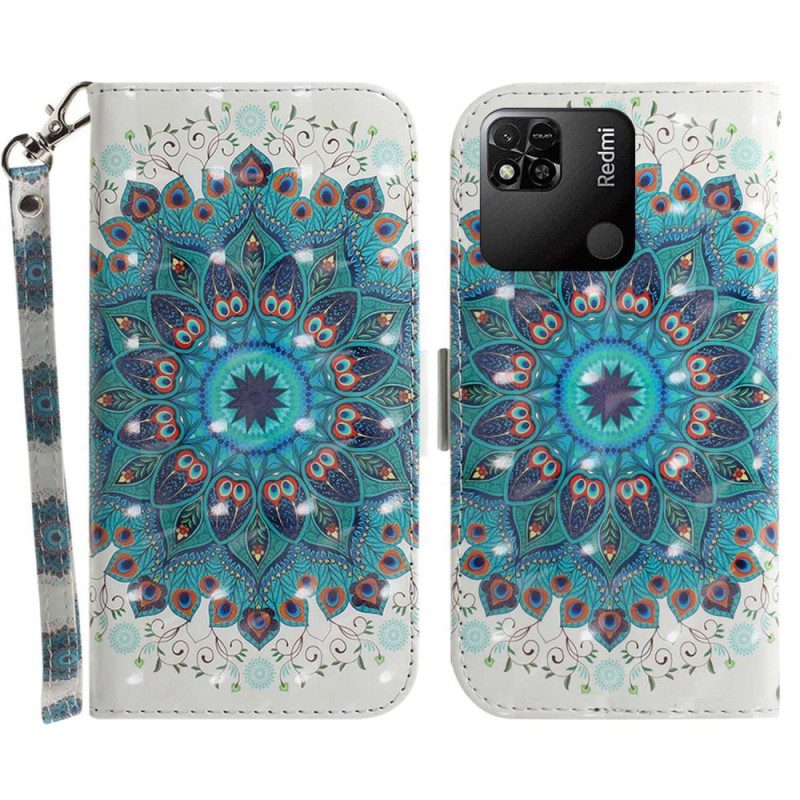 Flip Case Für Xiaomi Redmi 10A Mit Kordel Riemchen-mandala