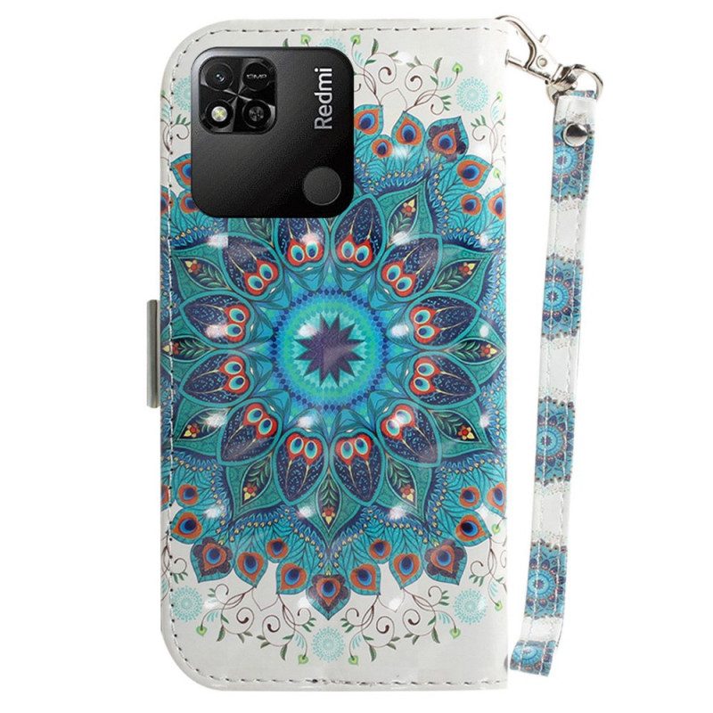 Flip Case Für Xiaomi Redmi 10A Mit Kordel Riemchen-mandala