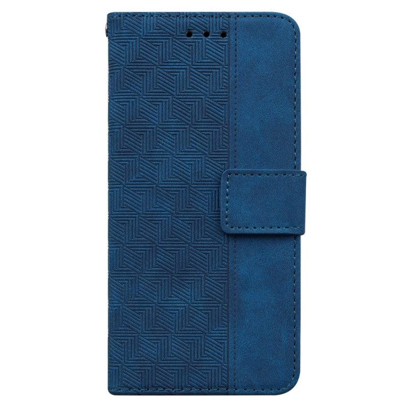 Flip Case Für Xiaomi Redmi 10A Mit Kordel Riemchenmuster