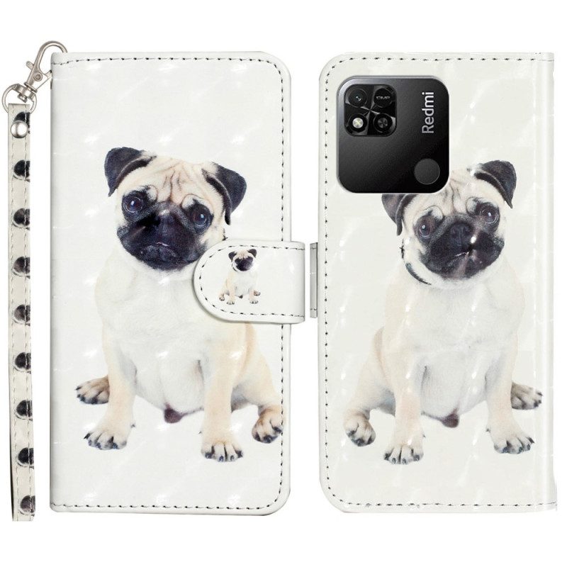 Flip Case Für Xiaomi Redmi 10A Mit Kordel Tanga-hund