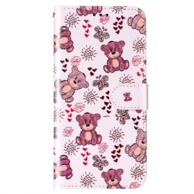 Flip Case Für Xiaomi Redmi 10A Mit Kordel Teddybären