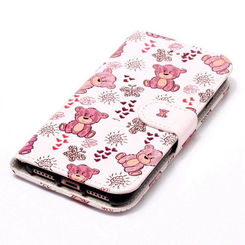 Flip Case Für Xiaomi Redmi 10A Mit Kordel Teddybären