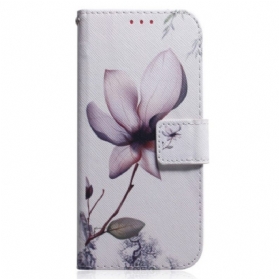 Flip Case Für Xiaomi Redmi 10A Pinke Blume