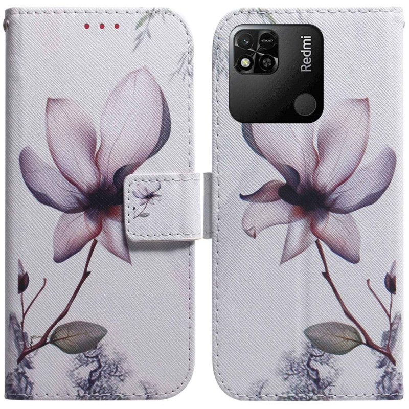 Flip Case Für Xiaomi Redmi 10A Pinke Blume