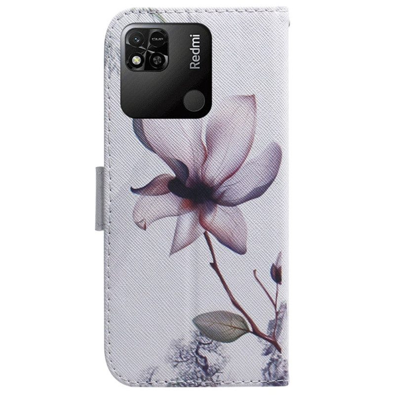 Flip Case Für Xiaomi Redmi 10A Pinke Blume