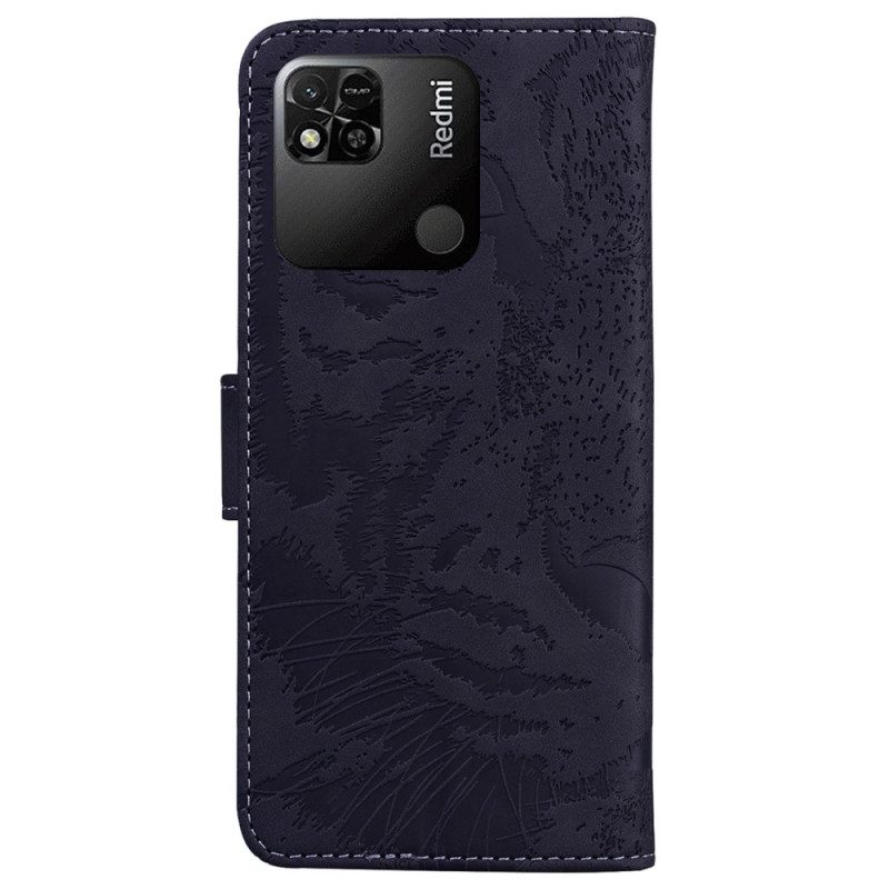 Flip Case Für Xiaomi Redmi 10A Tiger-fußabdruck