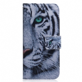 Flip Case Für Xiaomi Redmi 10A Weißer Tiger