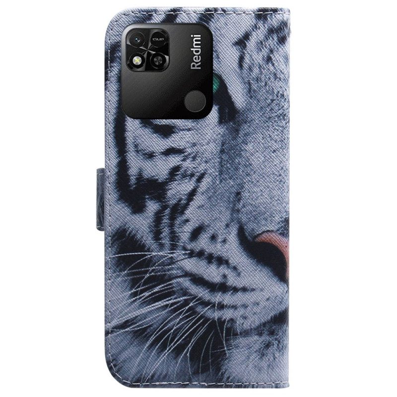 Flip Case Für Xiaomi Redmi 10A Weißer Tiger