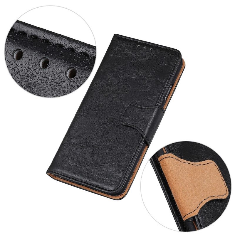 Flip Case Für Xiaomi Redmi 10A Wendeverschluss Aus Spaltleder