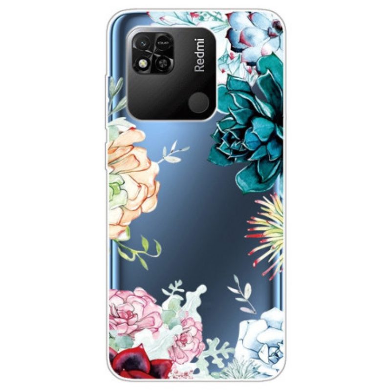 Handyhülle Für Xiaomi Redmi 10A Nahtlose Aquarellblumen