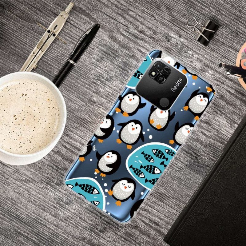 Handyhülle Für Xiaomi Redmi 10A Nahtlose Pinguine