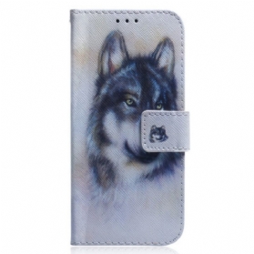 Lederhüllen Für Xiaomi Redmi 10A Aquarell-wolf