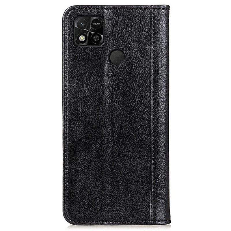 Schutzhülle Für Xiaomi Redmi 10A Flip Case Farbige Version Aus Spaltleder