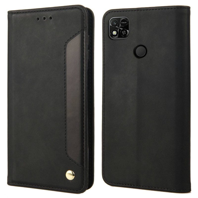 Schutzhülle Für Xiaomi Redmi 10A Flip Case Zweifarbig Mit Niete