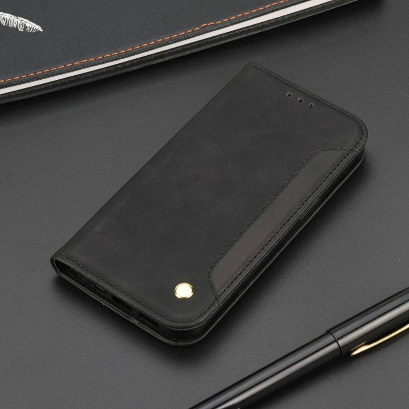 Schutzhülle Für Xiaomi Redmi 10A Flip Case Zweifarbig Mit Niete