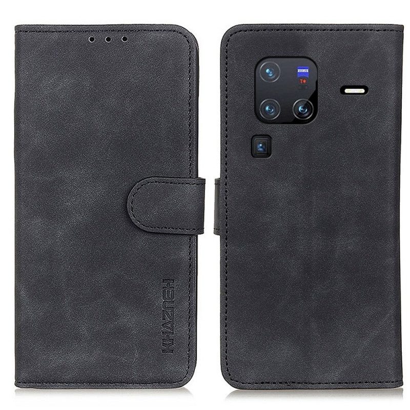 Flip Case Für Vivo X80 Pro Khazneh-ledereffekt