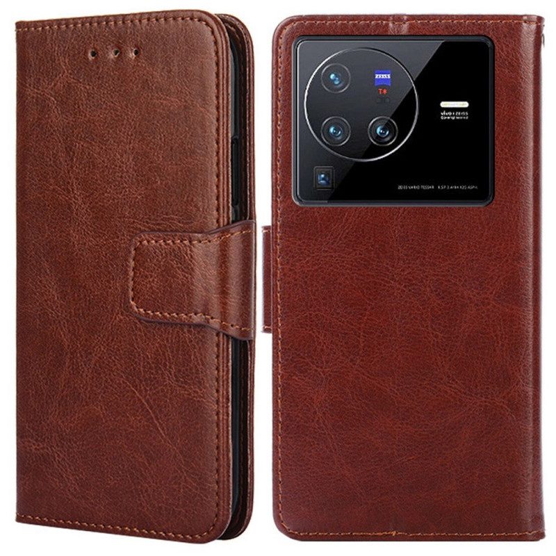 Flip Case Für Vivo X80 Pro Vintage-lederstil