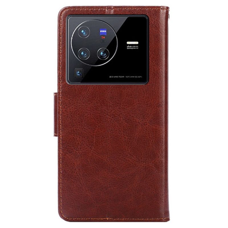 Flip Case Für Vivo X80 Pro Vintage-lederstil