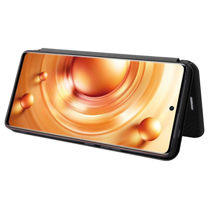 Schutzhülle Für Vivo X80 Pro Flip Case Farbige Kohlefaser