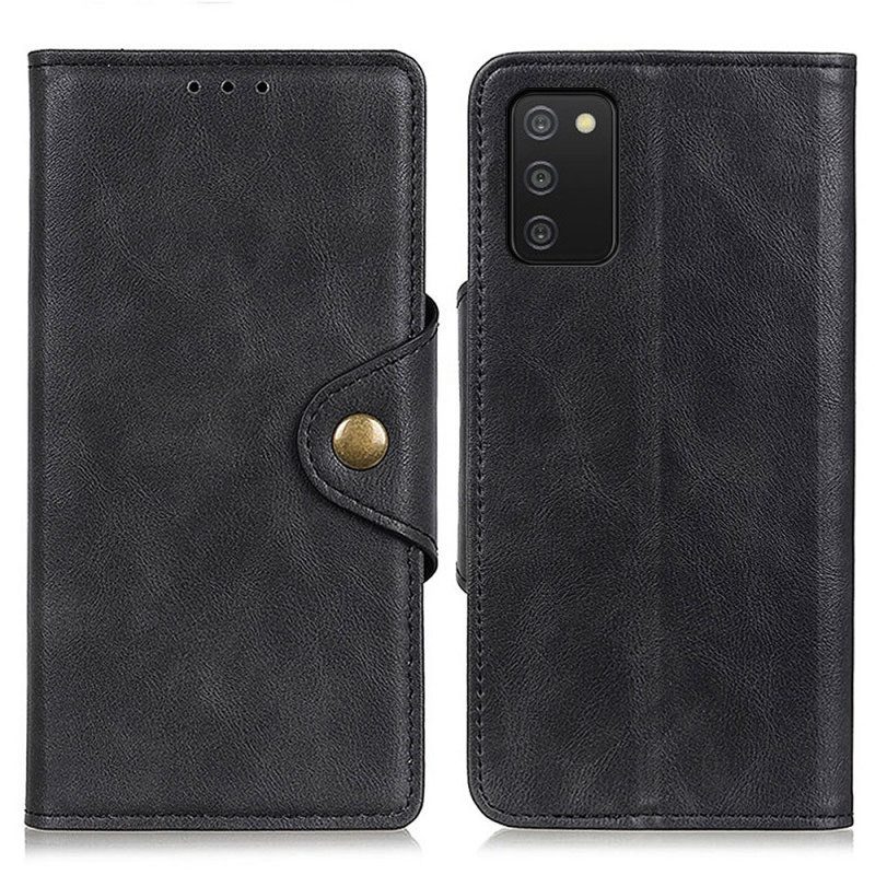 Flip Case Für Samsung Galaxy A03s Knopf Aus Kunstleder