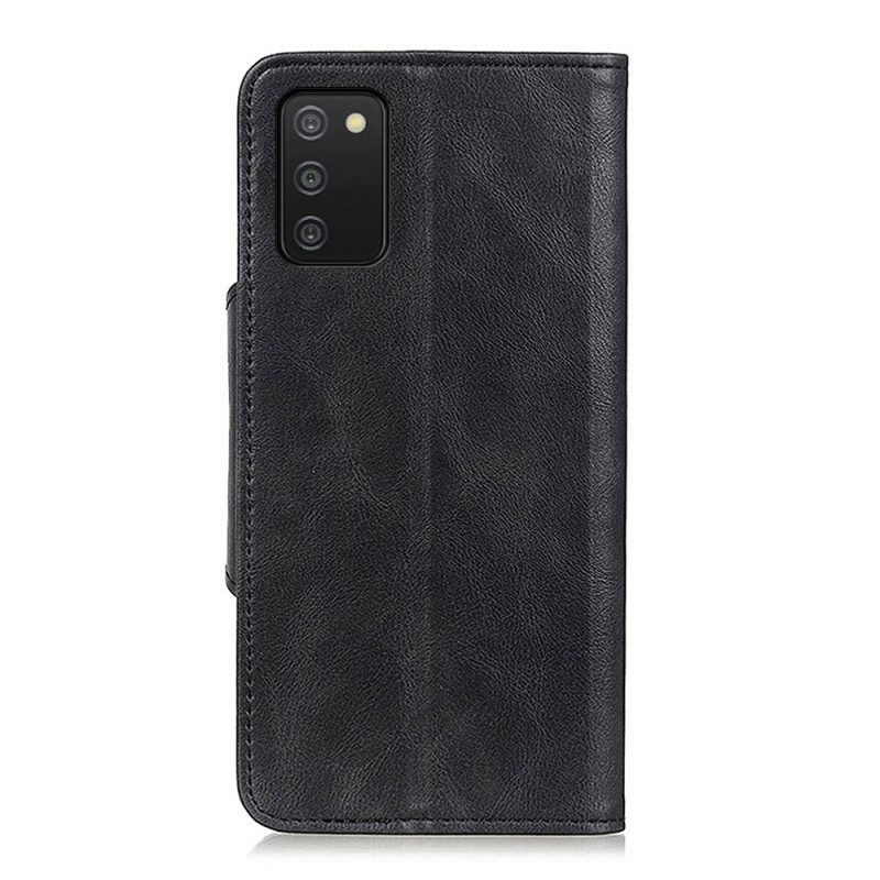 Flip Case Für Samsung Galaxy A03s Knopf Aus Kunstleder