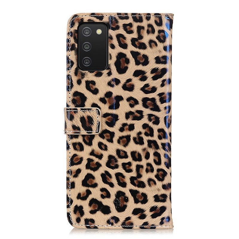 Flip Case Für Samsung Galaxy A03s Leopard