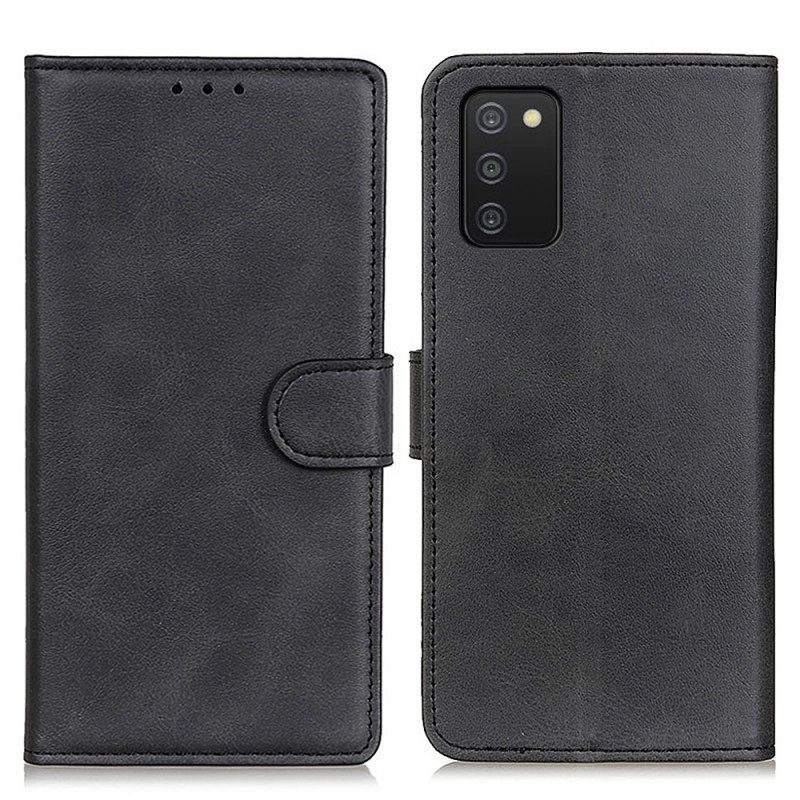 Flip Case Für Samsung Galaxy A03s Matter Ledereffekt