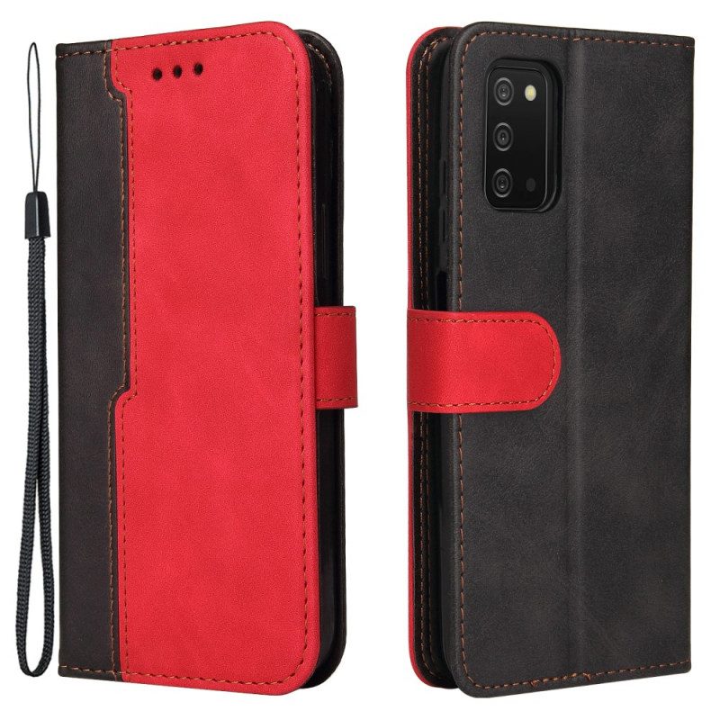 Flip Case Für Samsung Galaxy A03s Zweifarbig