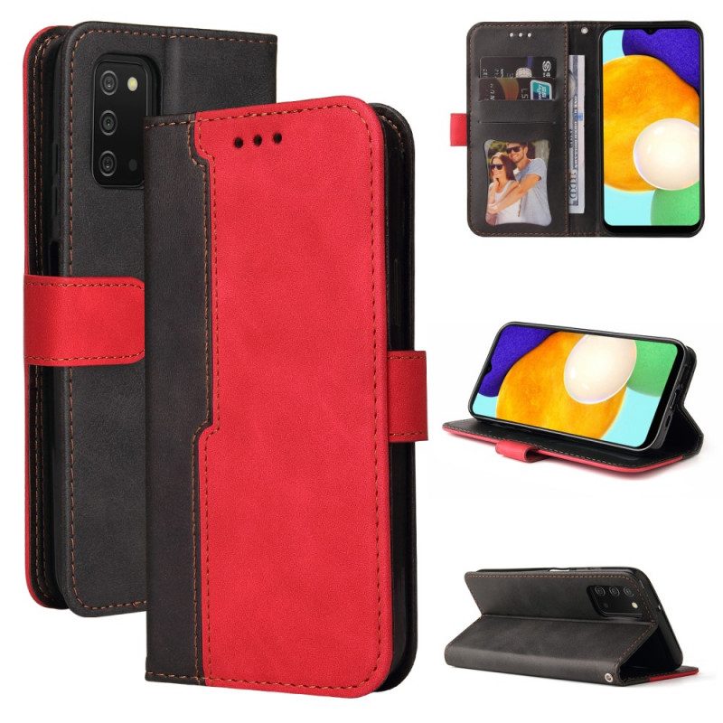 Flip Case Für Samsung Galaxy A03s Zweifarbig