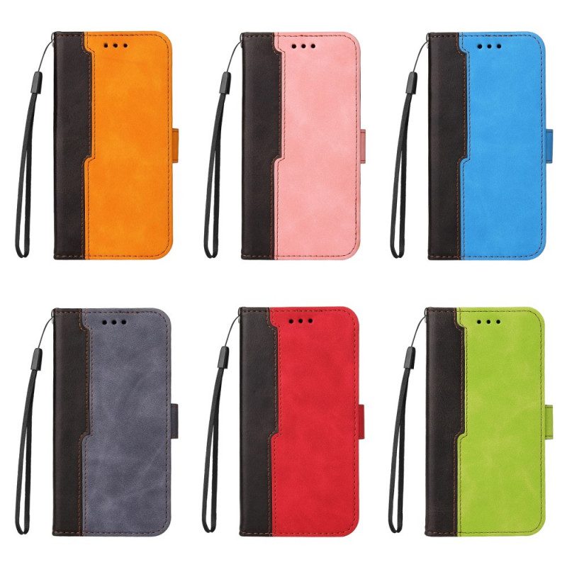 Flip Case Für Samsung Galaxy A03s Zweifarbig