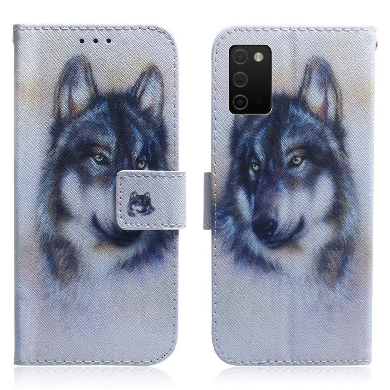 Lederhüllen Für Samsung Galaxy A03s Hunde-look