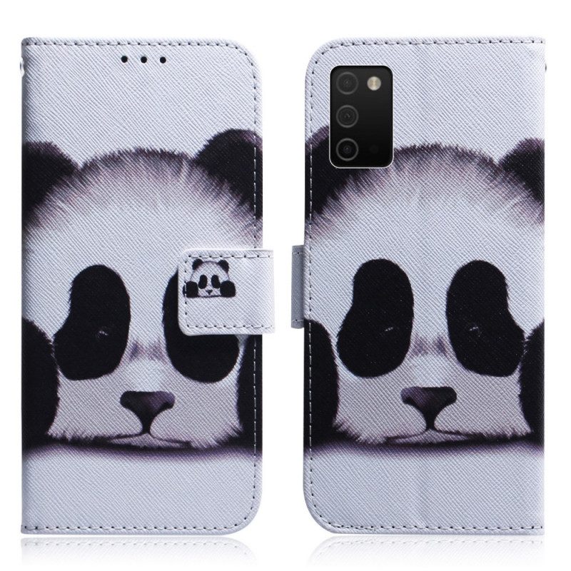 Lederhüllen Für Samsung Galaxy A03s Panda-gesicht