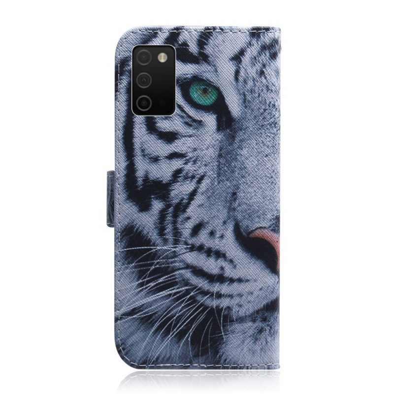 Lederhüllen Für Samsung Galaxy A03s Tigergesicht