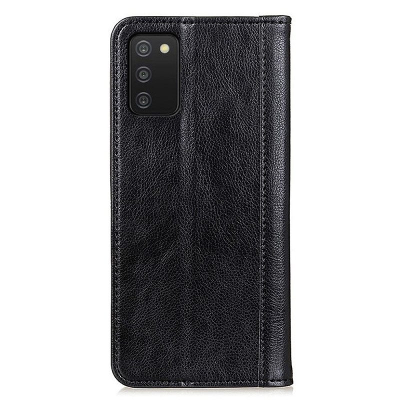 Schutzhülle Für Samsung Galaxy A03s Flip Case Litchi Business Spaltleder