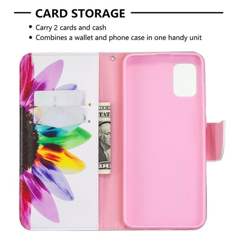 Flip Case Für Samsung Galaxy A31 Aquarellblume