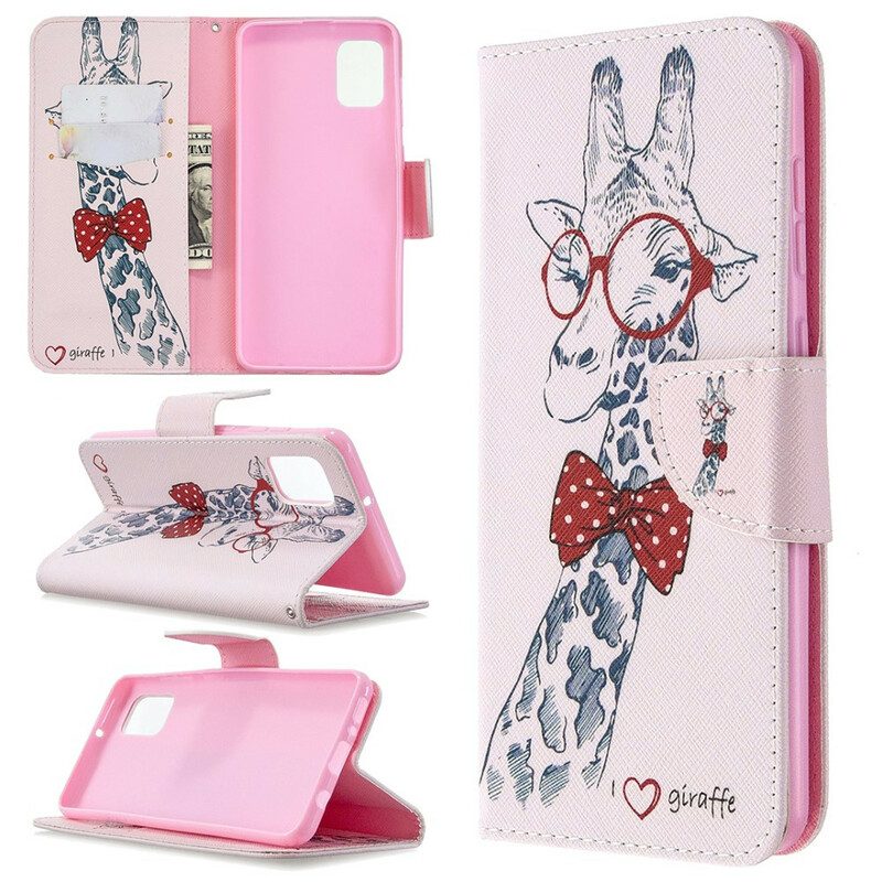 Flip Case Für Samsung Galaxy A31 Kluge Giraffe