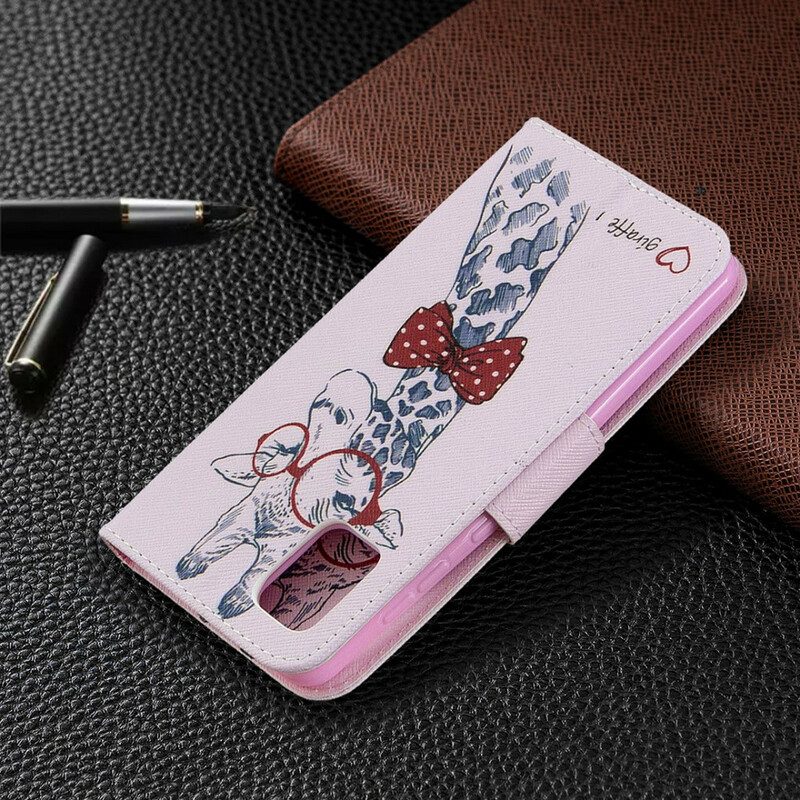 Flip Case Für Samsung Galaxy A31 Kluge Giraffe