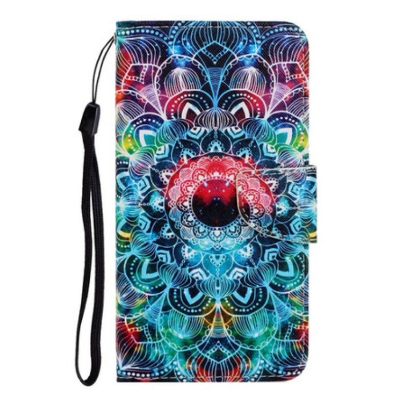 Flip Case Für Samsung Galaxy A31 Mit Kordel Auffälliges Riemchen-mandala