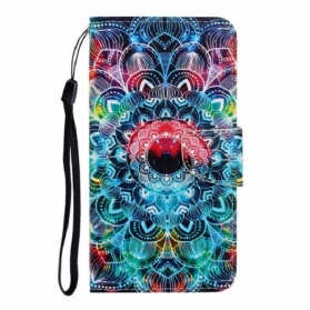 Flip Case Für Samsung Galaxy A31 Mit Kordel Auffälliges Riemchen-mandala