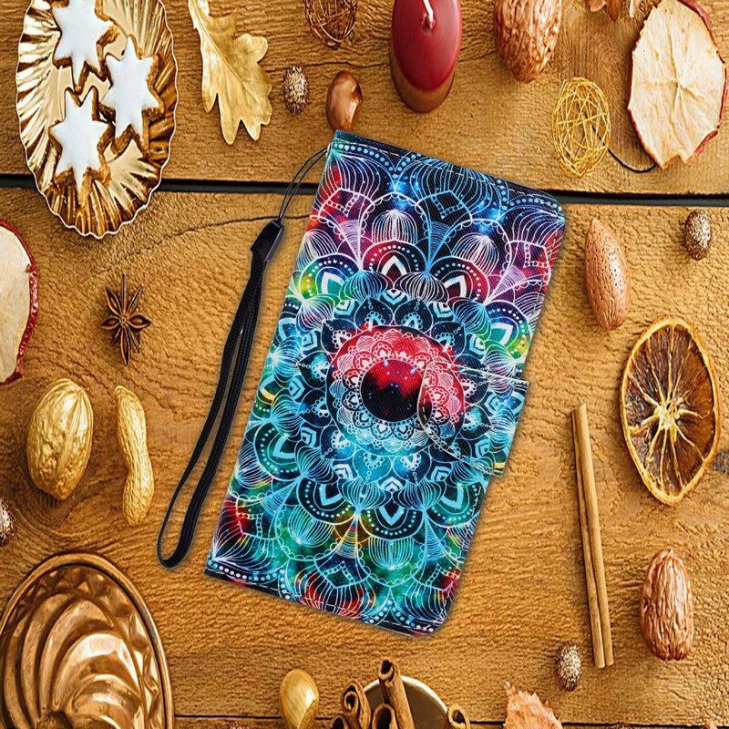 Flip Case Für Samsung Galaxy A31 Mit Kordel Auffälliges Riemchen-mandala