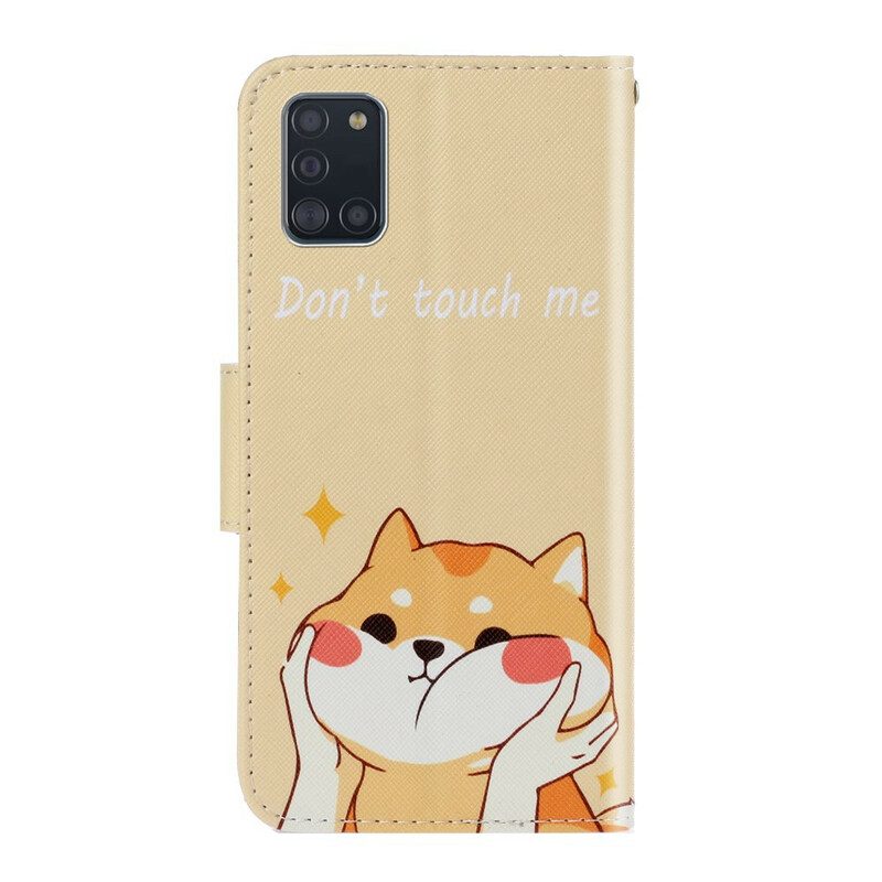 Flip Case Für Samsung Galaxy A31 Mit Kordel Katze. Fass Mich Nicht Mit Riemen An