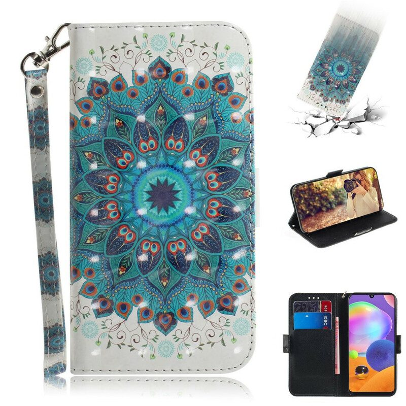 Flip Case Für Samsung Galaxy A31 Mit Kordel Meisterhaftes Mandala Mit Riemen