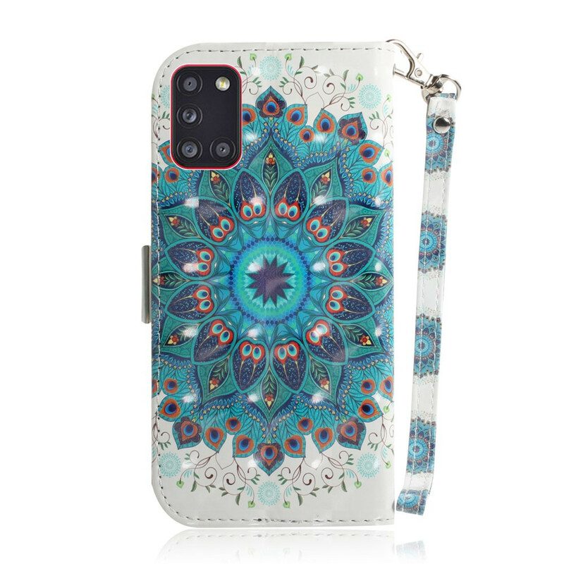 Flip Case Für Samsung Galaxy A31 Mit Kordel Meisterhaftes Mandala Mit Riemen