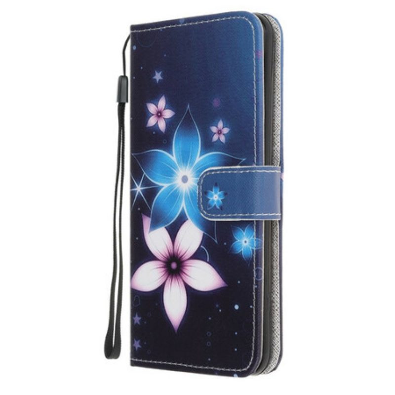 Flip Case Für Samsung Galaxy A31 Mit Kordel Mondriemenblumen