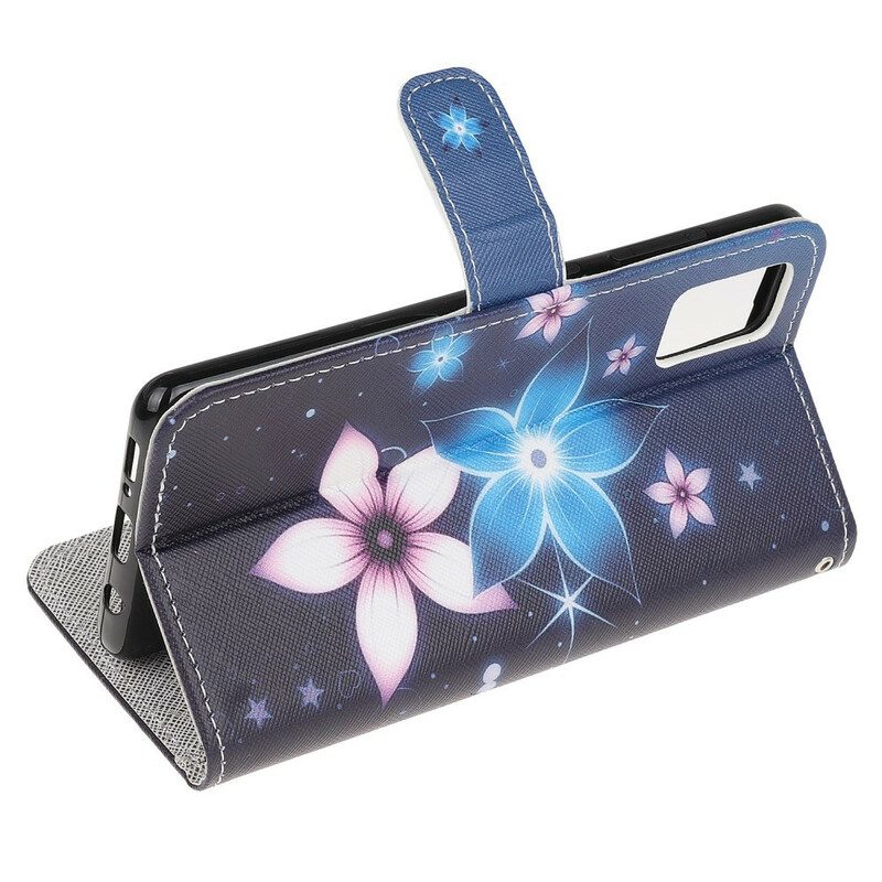 Flip Case Für Samsung Galaxy A31 Mit Kordel Mondriemenblumen